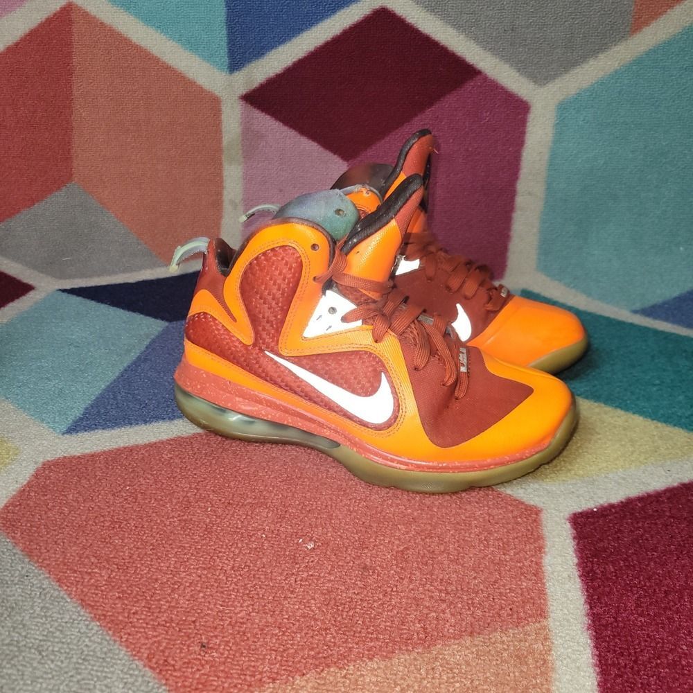 Nike LeBron 9 Big Bang Total Orange Galaxy Size 5Y Basketball Shoes